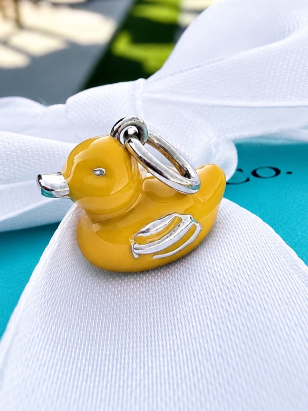 Tiffany & Co. Yellow Enamel Duck with Silver